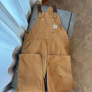 Vintage Carhartt unlined duck bib overalls R01 | size 36x30